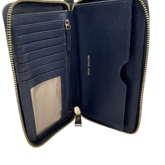 MICHAEL Michael Kors Large Scalloped Leather Clutch - Navy - Picture 3 of 12